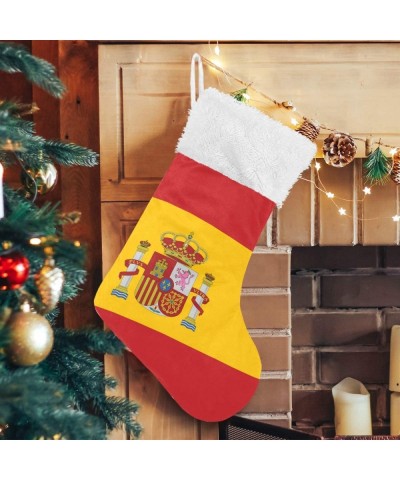 Christmas Stockings with Spanish Flag Print Xmas Stockings Ornament Gifts for Family Holiday Party Decor 1pcs - Spanish Flag ...