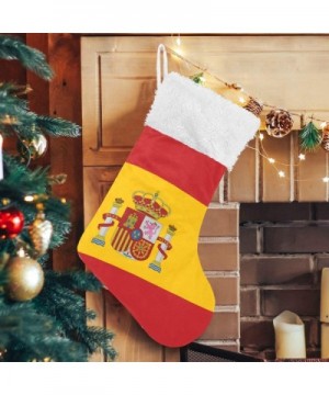 Christmas Stockings with Spanish Flag Print Xmas Stockings Ornament Gifts for Family Holiday Party Decor 1pcs - Spanish Flag ...