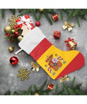 Christmas Stockings with Spanish Flag Print Xmas Stockings Ornament Gifts for Family Holiday Party Decor 1pcs - Spanish Flag ...