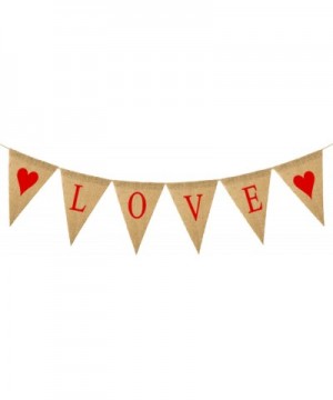 LOVE Burlap Banner for Valentines Day Decorations - Pre Assembled - Valentines Day Banner for Home and Room Decor - Heart Lov...