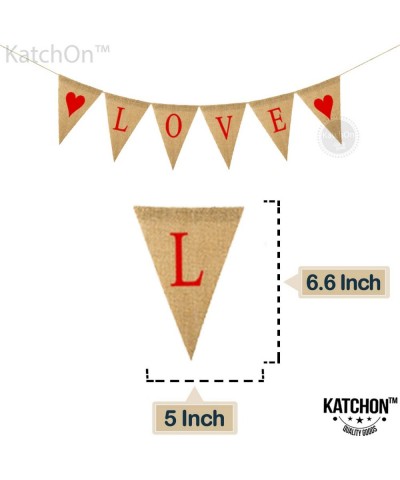 LOVE Burlap Banner for Valentines Day Decorations - Pre Assembled - Valentines Day Banner for Home and Room Decor - Heart Lov...