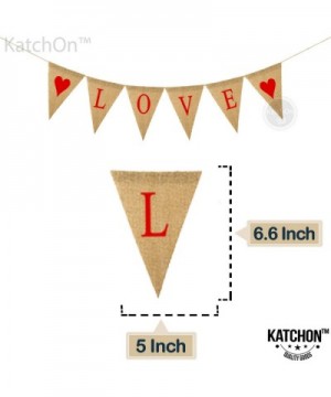 LOVE Burlap Banner for Valentines Day Decorations - Pre Assembled - Valentines Day Banner for Home and Room Decor - Heart Lov...