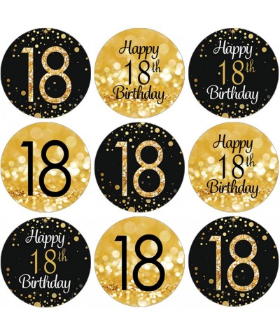 18th Birthday Party Favor Stickers - Black and Gold - 180 Labels - CR185X9UXTO $5.35 Favors