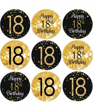 18th Birthday Party Favor Stickers - Black and Gold - 180 Labels - CR185X9UXTO $5.35 Favors