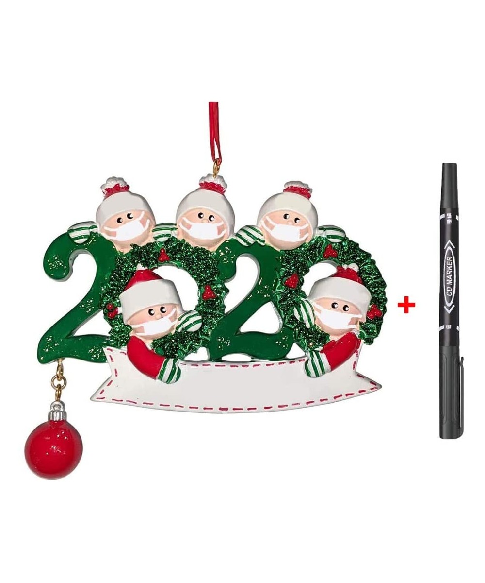 2020 Xmas Christmas Santa Hanging Family Ornaments with 3/4/5 Christmas Tree Hanging Pendant Decoration DIY Name Blessings wi...