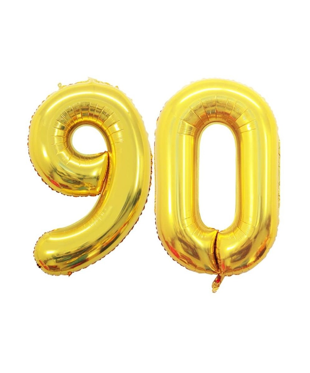 42 Inch Gold Number 90 Balloon-Jumbo Foil Helium Balloons for 90th Birthday Party Decorations and 90th Anniversary Event - C2...