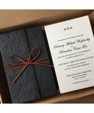 Vintage Black Wedding Invitations with Envelopes Rustic Invitations for Unique Wedding Theme Envelopes Included Super Quality...