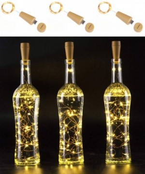 Rechargeable Wine Bottle String Lights - 3 Pack USB Powered 20LED Bottle Cork Lights Starry Fairy Home Twinkle Cork Shape Dec...