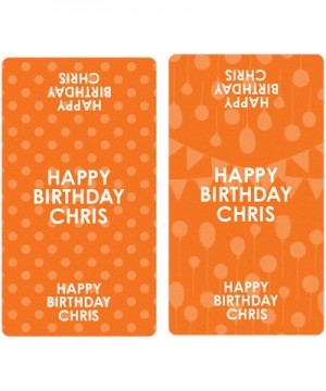 Personalized Happy Birthday Party Mini Candy Bar Wrappers with Name - 45 Stickers (Orange) - Orange - CZ198TWNNEE $9.51 Favors