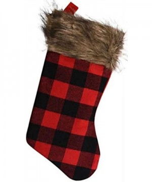 Farmhouse Decor Buffalo Plaid Christmas Stockings Set of 3 - 3 Stockings - CI18ANLA7QX $12.50 Stockings & Holders