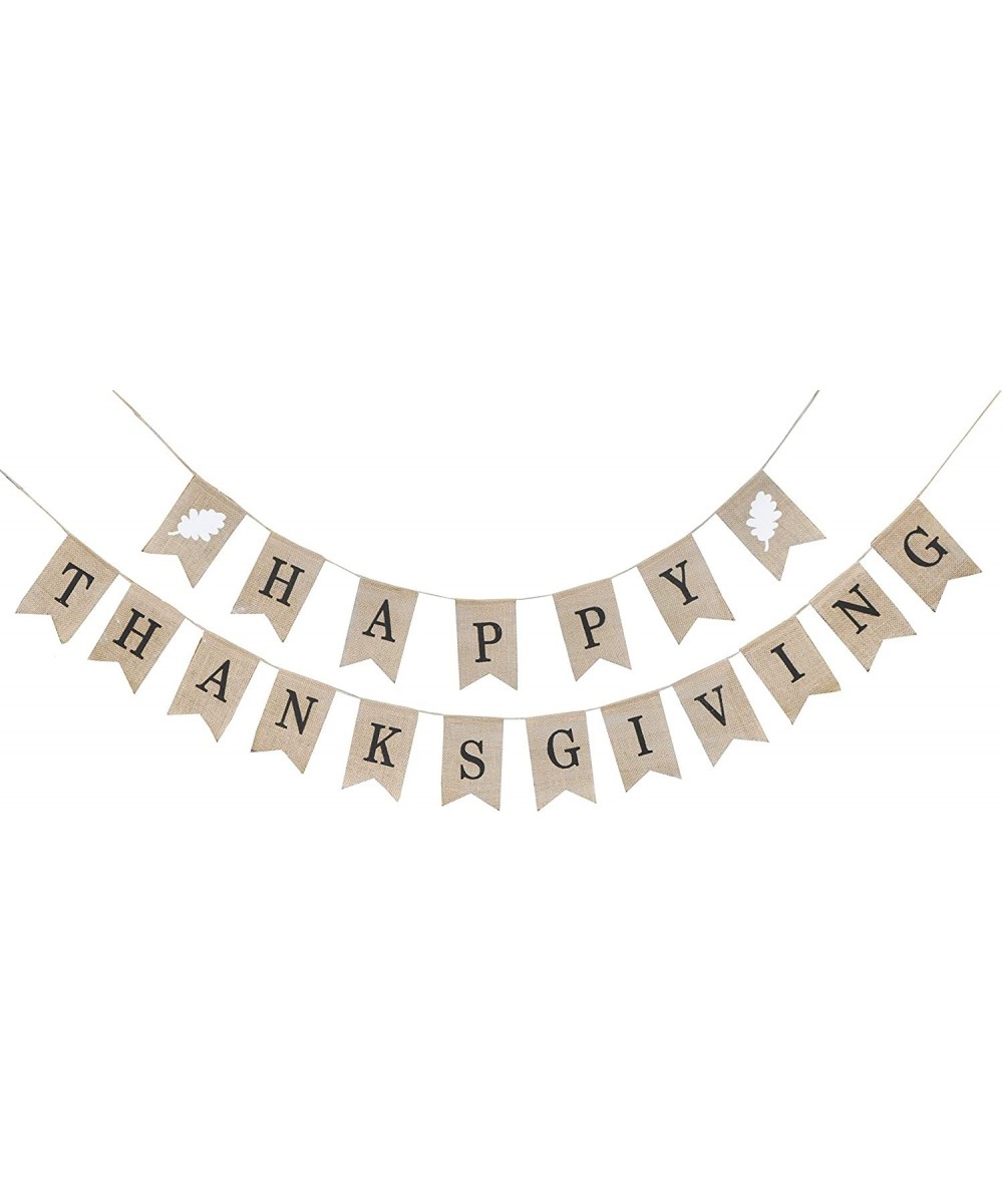 Happy Thanksgiving Banner Flag from Burlap for Holiday- Fall- Party Decoration - CS18IS20LK6 $12.84 Banners & Garlands