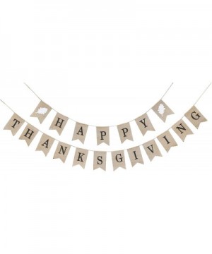 Happy Thanksgiving Banner Flag from Burlap for Holiday- Fall- Party Decoration - CS18IS20LK6 $12.84 Banners & Garlands