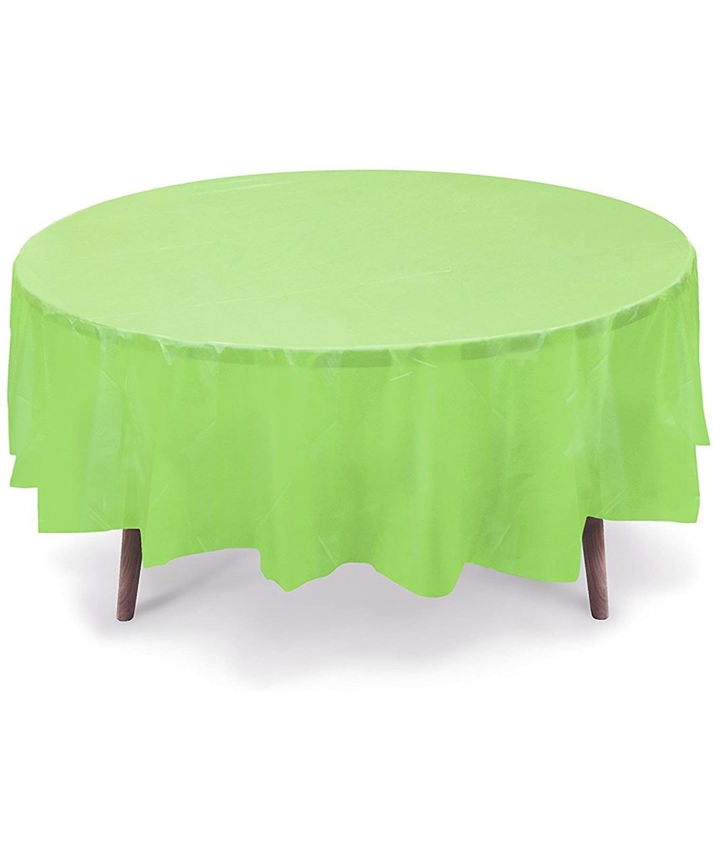 12 Pack 84" Round Plastic Table Cover- Plastic Table Cloth Reusable (PEVA) (Lime Green) - Lime Green - CX184LXRECK $13.73 Tab...