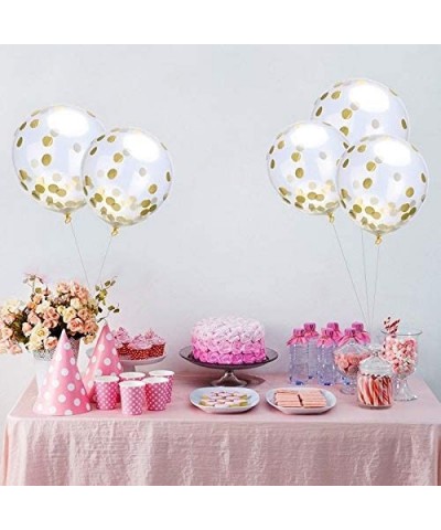 White HAPPY BIRTHDAY Banner with 5 pcs Gold Confetti Balloons - White&gold - CP18I3WIK0A $6.78 Banners & Garlands