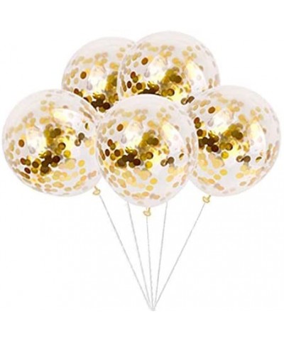 White HAPPY BIRTHDAY Banner with 5 pcs Gold Confetti Balloons - White&gold - CP18I3WIK0A $6.78 Banners & Garlands