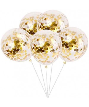 White HAPPY BIRTHDAY Banner with 5 pcs Gold Confetti Balloons - White&gold - CP18I3WIK0A $6.78 Banners & Garlands