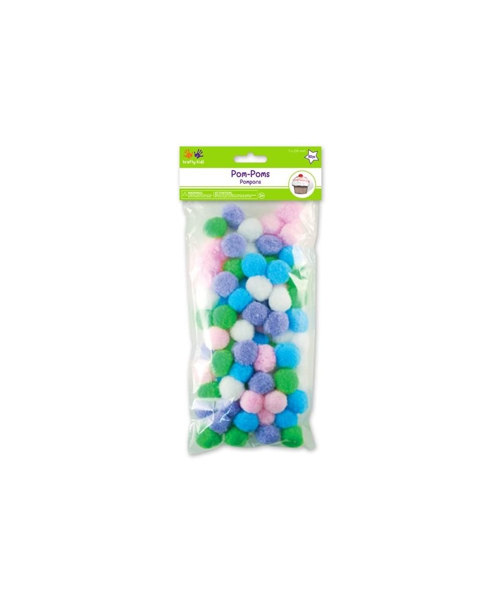 Krafty Kids KC210B Pom-Poms- 25mm- Pastel Colors- 80-Piece - CF11GPZ101T $4.59 Tissue Pom Poms