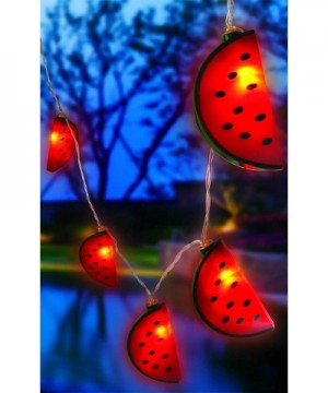 LED Watermelon Battery Operated String Lights - 10 pcs Set Fruit Shaped String Hanging Light Decorations - Indoor Outdoor Lig...