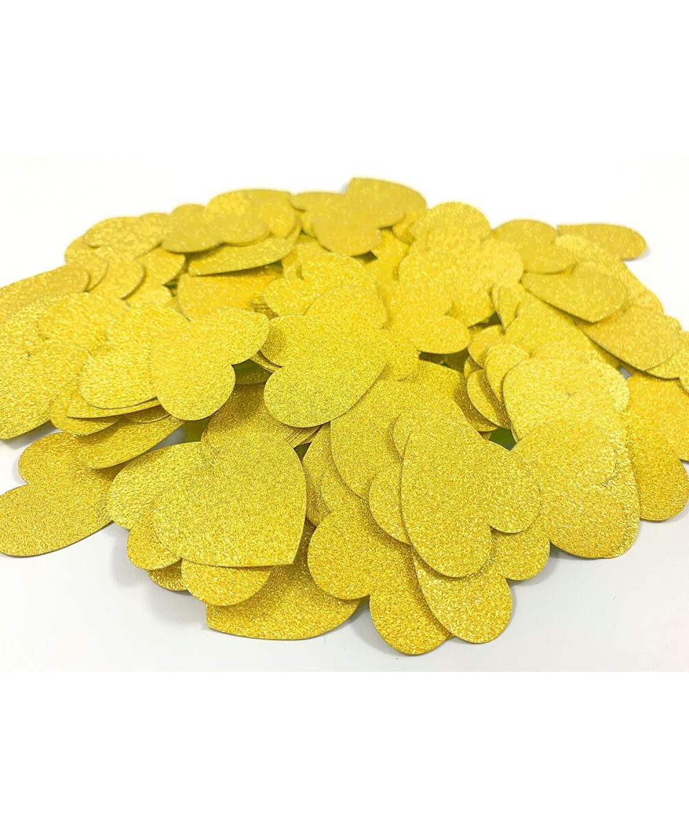 200pcs Heart Romanitc Glitter Paper Confetti- Party Table Floor Decoration- 1.18in- Gold - Gold - CU19DZD30KO $4.47 Confetti