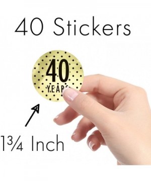 Black and Gold 40th Birthday Favor Stickers- 1.75 in - Shiny Foil - 40 Labels - CK18K3RTZCG $7.22 Favors