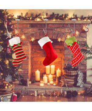 Christmas Stocking Holder Metal Hooks Hanger Safety Hang Grip Stocking Clips for Christmas Tree Fireplace Party Decoration (M...