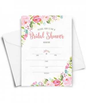 Floral Bridal Shower Invitations- Set of 40 Invitations and Envelopes- Watercolor Bridal Shower Party - CP17Z7O7Q7D $13.70 In...