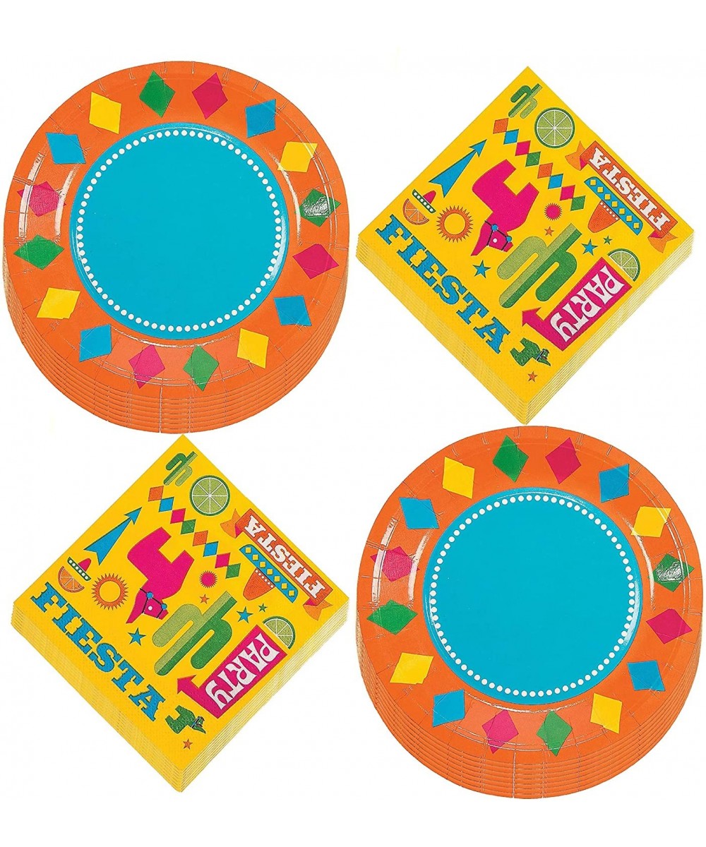 Fiesta Party Supplies - Bright Fiesta Paper Dessert Plates and Beverage Napkins (Serves 16) - Bright Fiesta Paper Dessert Pla...