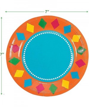 Fiesta Party Supplies - Bright Fiesta Paper Dessert Plates and Beverage Napkins (Serves 16) - Bright Fiesta Paper Dessert Pla...