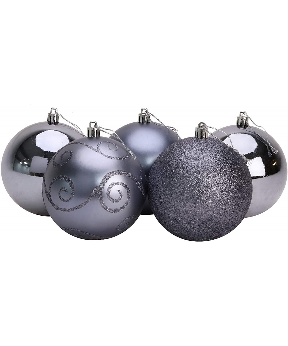 5-100mm Large Baubles - Shiny- Matte & Glitter Design - Christmas Decorations (Graphite Grey) - Graphite Grey - CZ18IDDTOKS $...