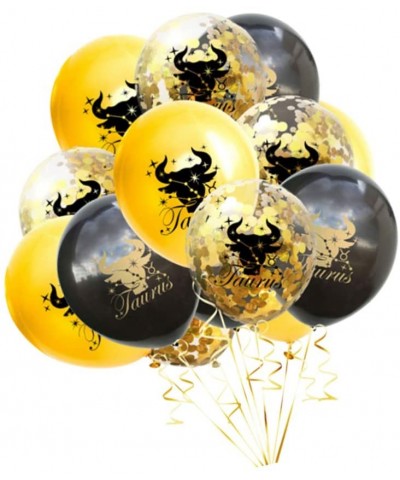 15pcs 12 Constellation Balloons Taurus Balloons Gold Confetti Balloons for Constellation Zodiac Themed Party Birthday Party D...