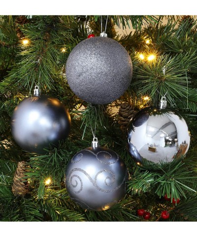 5-100mm Large Baubles - Shiny- Matte & Glitter Design - Christmas Decorations (Graphite Grey) - Graphite Grey - CZ18IDDTOKS $...