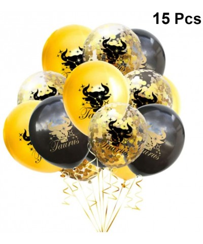 15pcs 12 Constellation Balloons Taurus Balloons Gold Confetti Balloons for Constellation Zodiac Themed Party Birthday Party D...