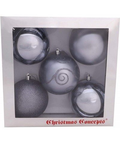 5-100mm Large Baubles - Shiny- Matte & Glitter Design - Christmas Decorations (Graphite Grey) - Graphite Grey - CZ18IDDTOKS $...