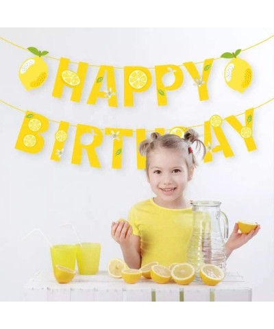 Lemon Happy Birthday Banner-Lemonade Birthday Banner-Soda Banner for Summer Cool Party-Decorations-Boys-Girls-Kids-Office-Hom...