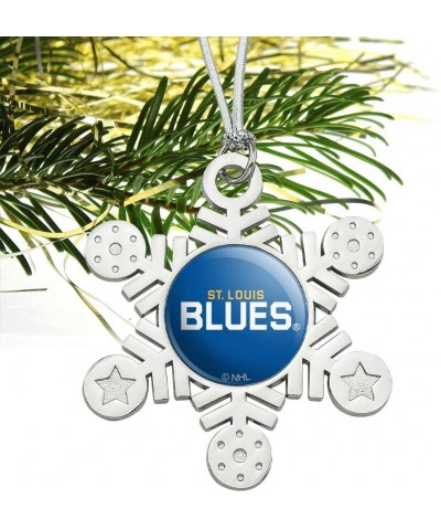 NHL St. Louis Blues Logo Metal Snowflake Christmas Tree Holiday Ornament - C61962UW0R6 $8.22 Ornaments