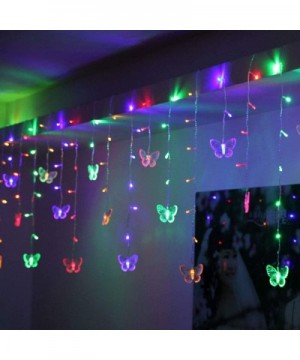 USB Powered Icicle Curtain String Lights Butterfly Lights 2.5m/8.2ft 80 LED Fairy Lights for Indoor Outdoor Room Garden Wall ...