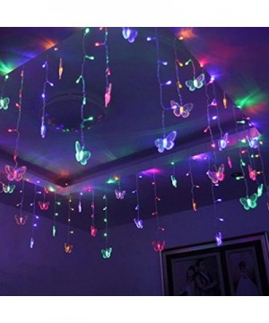 USB Powered Icicle Curtain String Lights Butterfly Lights 2.5m/8.2ft 80 LED Fairy Lights for Indoor Outdoor Room Garden Wall ...