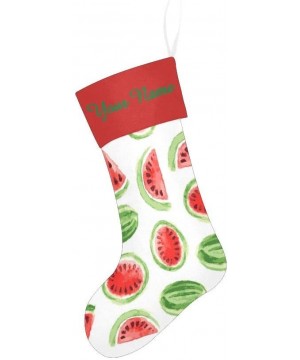 Christmas Stocking Custom Personalized Name Text Watercolor Red Watermelon for Family Xmas Party Decor Gift 17.52 x 7.87 Inch...