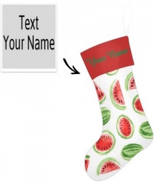 Christmas Stocking Custom Personalized Name Text Watercolor Red Watermelon for Family Xmas Party Decor Gift 17.52 x 7.87 Inch...