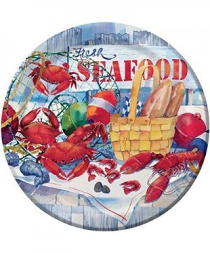 Seafood Themed Crab Boil Party Plates and Napkins for 16 Guests - Seafood Celebration - CB19DQT9YKD $12.73 Party Packs