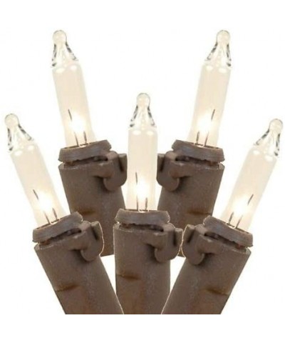 50 Light Clear Christmas Mini String Light Set- Brown Wire- Indoor/Outdoor UL Listed- 25' Long - Brown Wire - C511N9ECU6N $5....