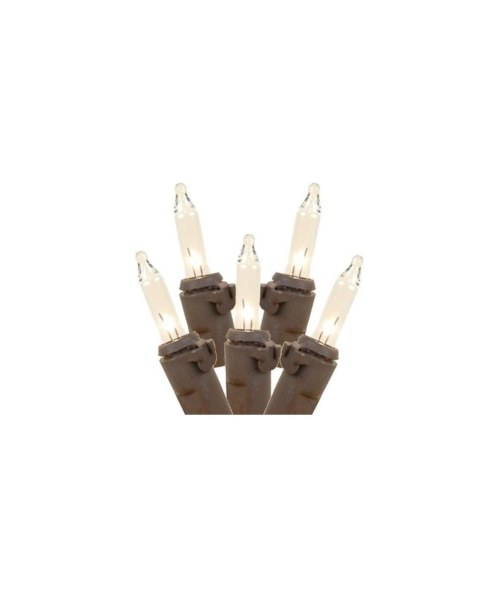 50 Light Clear Christmas Mini String Light Set- Brown Wire- Indoor/Outdoor UL Listed- 25' Long - Brown Wire - C511N9ECU6N $5....