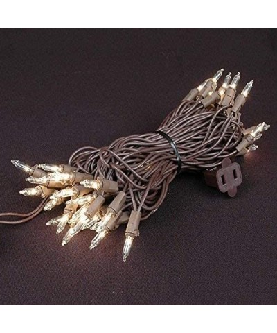 50 Light Clear Christmas Mini String Light Set- Brown Wire- Indoor/Outdoor UL Listed- 25' Long - Brown Wire - C511N9ECU6N $5....