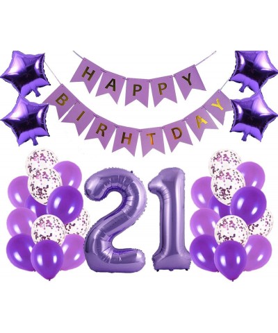 21st Birthday Party Decorations Kit Happy Birthday Banner with Number 21 Birthday Balloons for Birthday Party Supplies 21st P...