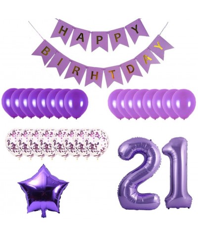 21st Birthday Party Decorations Kit Happy Birthday Banner with Number 21 Birthday Balloons for Birthday Party Supplies 21st P...
