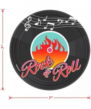 50's Rock & Roll Party Supplies - Hot Rod and Vinyl Record Paper Dessert Plates and Beverage Napkins (Serves 16) - Hot Rod an...