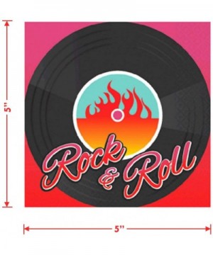 50's Rock & Roll Party Supplies - Hot Rod and Vinyl Record Paper Dessert Plates and Beverage Napkins (Serves 16) - Hot Rod an...