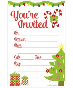Festive Christmas Party Invitations - Fill In Style (20 Count) With Envelopes - CR128Z7BVG3 $5.45 Invitations