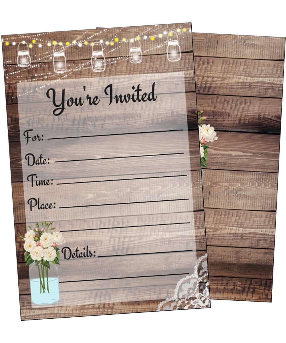 Elegant Rustic Invitations-Bridal or Baby Shower- Birthday- Wedding Rehearsal Dinner- Engagement- Bachelorette- Reception- An...