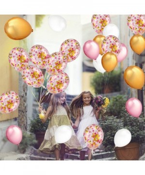 30Pcs Gold & Pink & White Color Latex Balloons and 12Pcs 12 Inches Gold & Pink & Light Pink Confetti Latex Balloons-Wedding B...